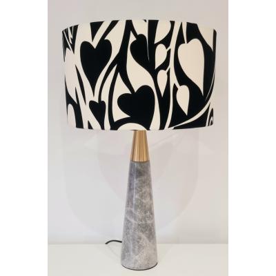 Black and Oyster Abstract Lampshade